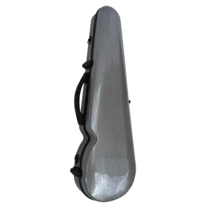 Vivo Polycarbonate Shaped Violin Case 3/4 Brushed Silver