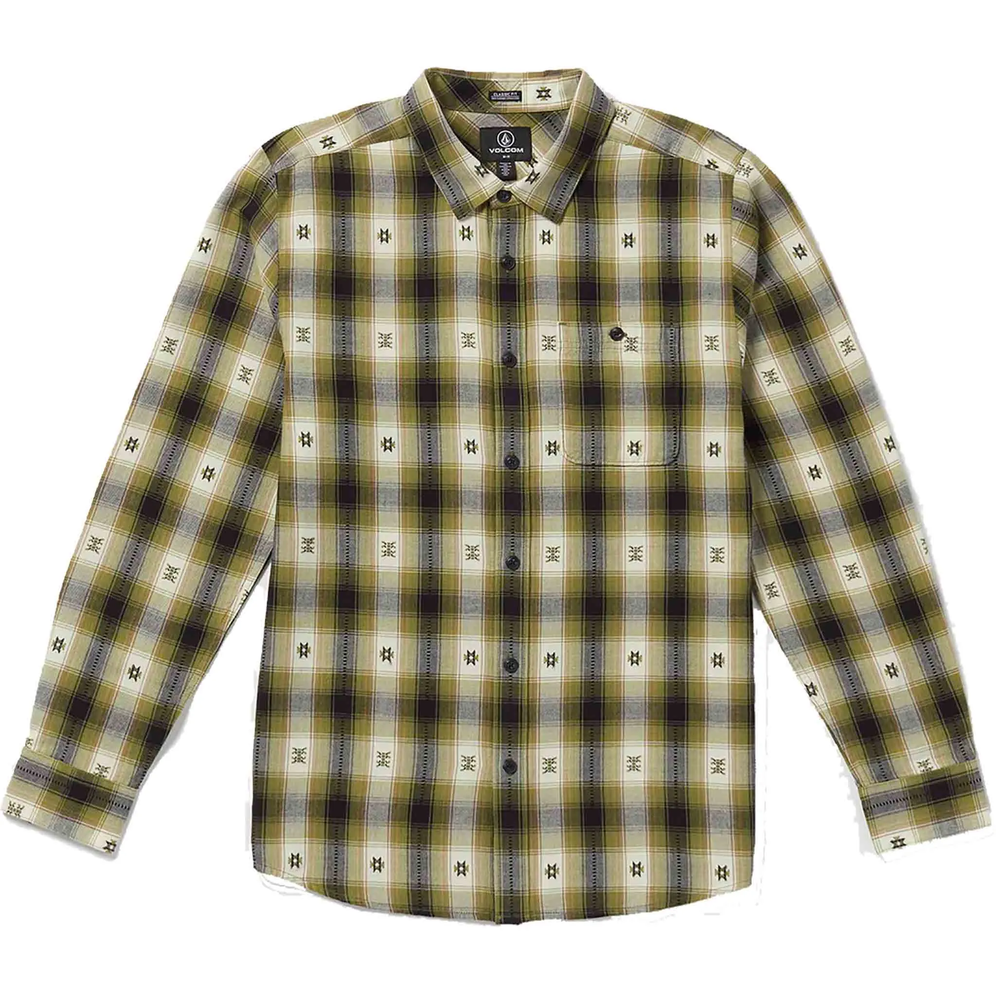 Volcom Skate Vitals Simon Bannerot Long Sleeve Button Up Expedition Green