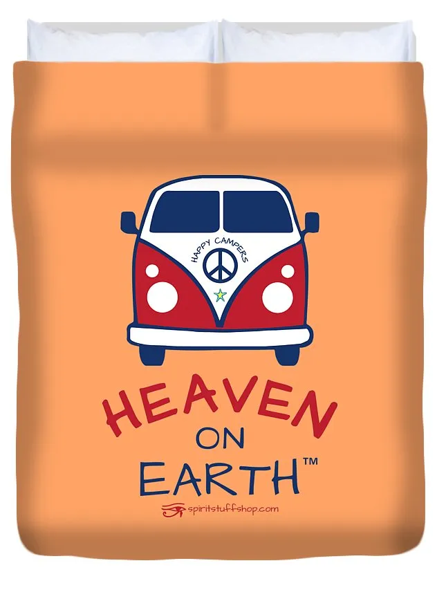 Vw Happy Camper Heaven On Earth - Duvet Cover