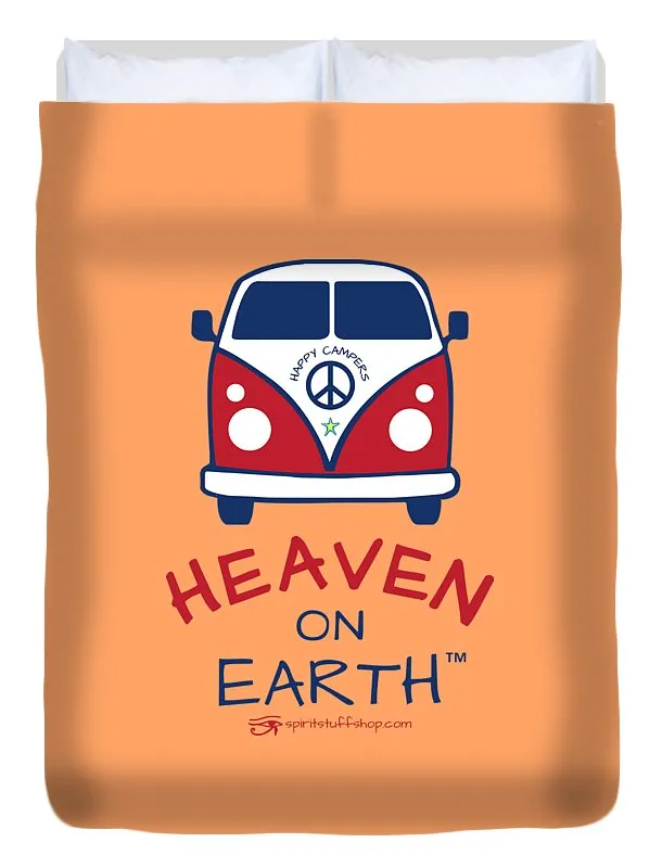 Vw Happy Camper Heaven On Earth - Duvet Cover