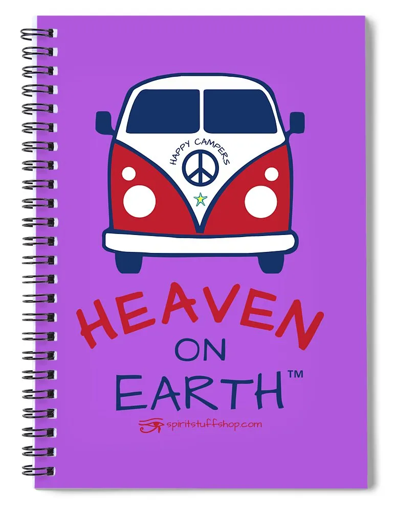 Vw Happy Camper Heaven On Earth - Spiral Notebook