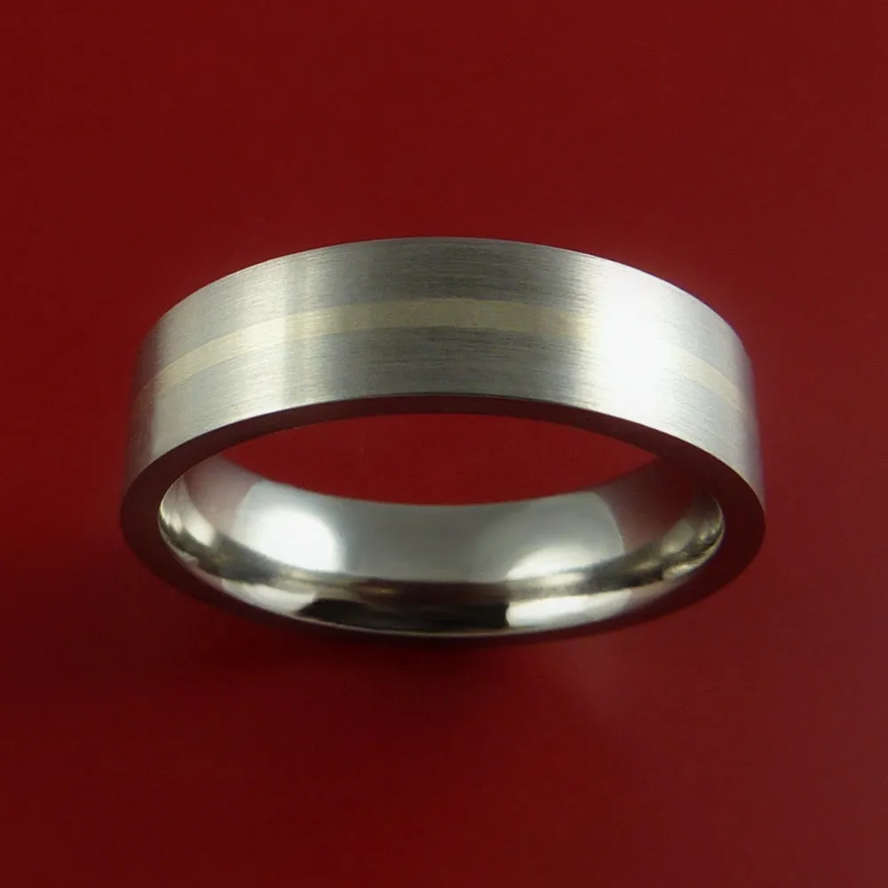 White Gold and Titanium Ring Custom Made Band Any Finish and Sizing from 3-22