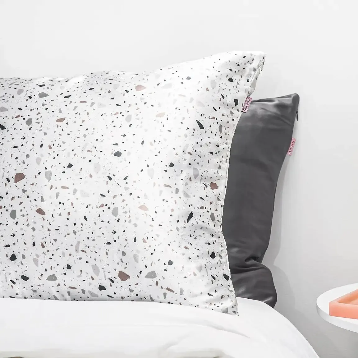 White Terrazzo Satin Pillowcase