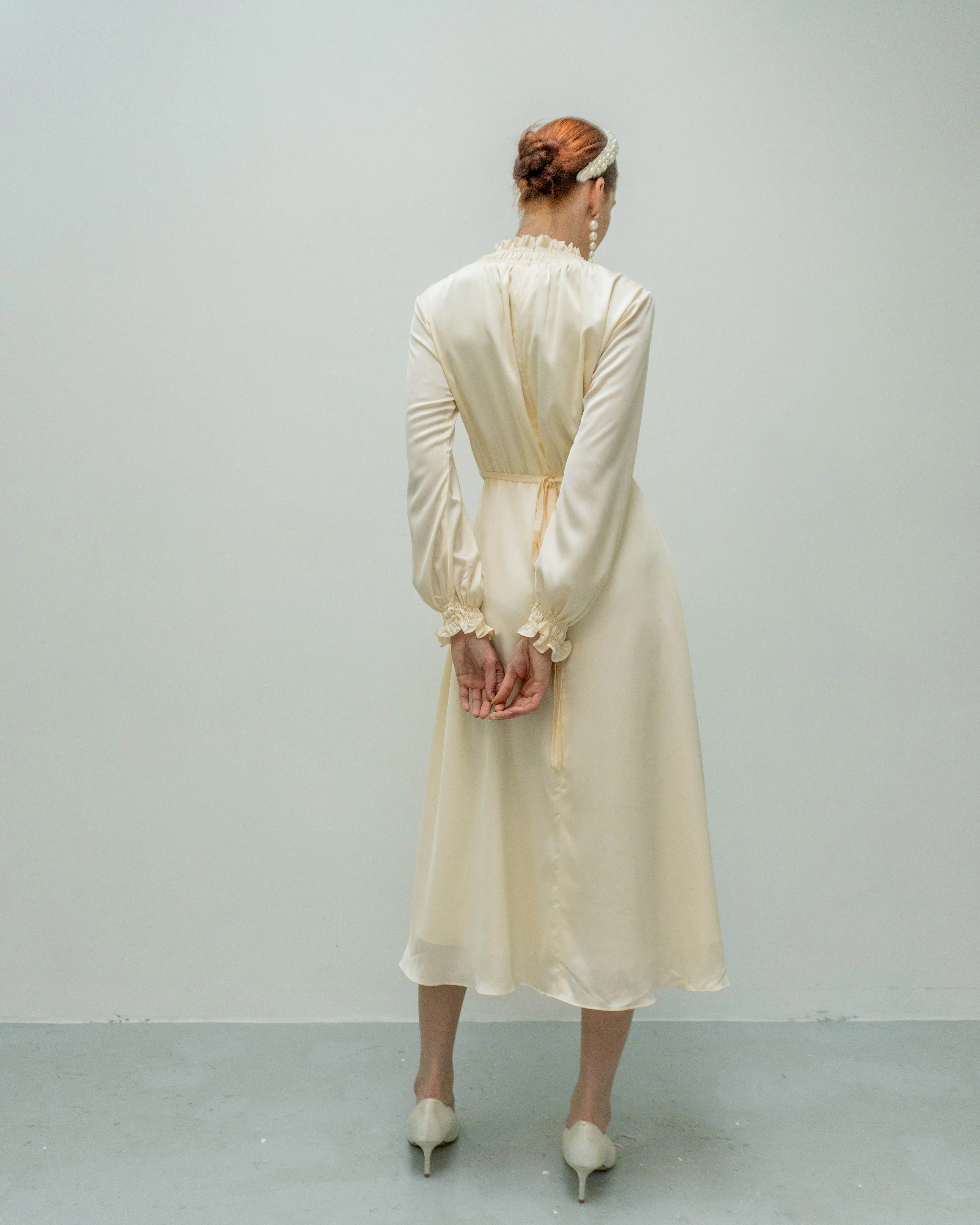 Whittany Long Sleeves Tea Length Dress