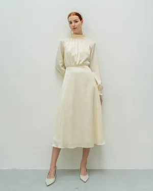 Whittany Long Sleeves Tea Length Dress