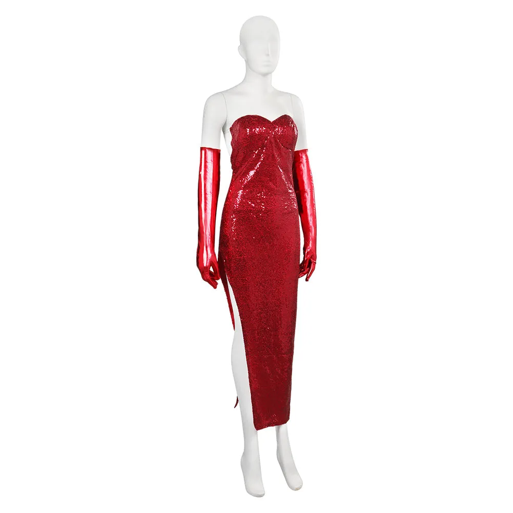 Who Framed Roger Rabbit Jessica Rabbit Sexy Dress Cosplay Costume Halloween Carnival