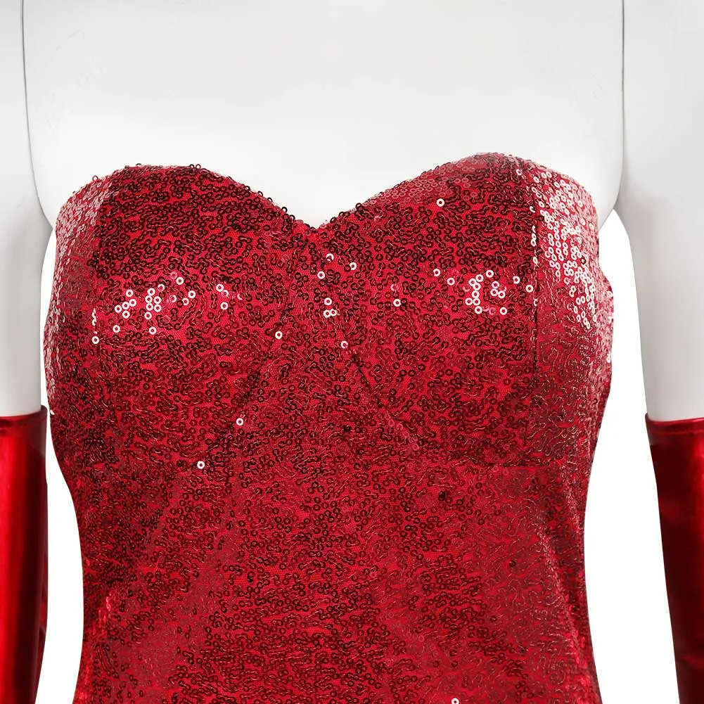 Who Framed Roger Rabbit Jessica Rabbit Sexy Dress Cosplay Costume Halloween Carnival