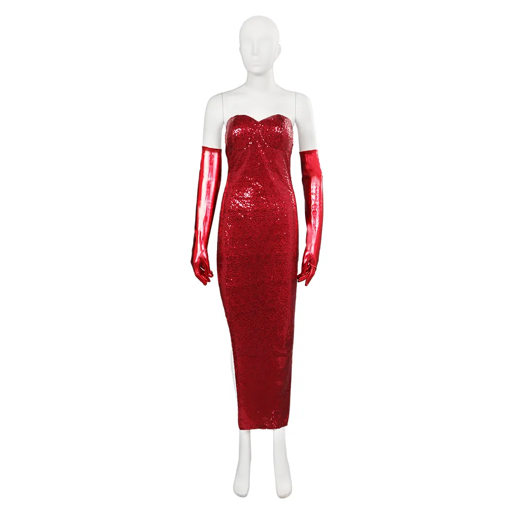 Who Framed Roger Rabbit Jessica Rabbit Sexy Dress Cosplay Costume Halloween Carnival