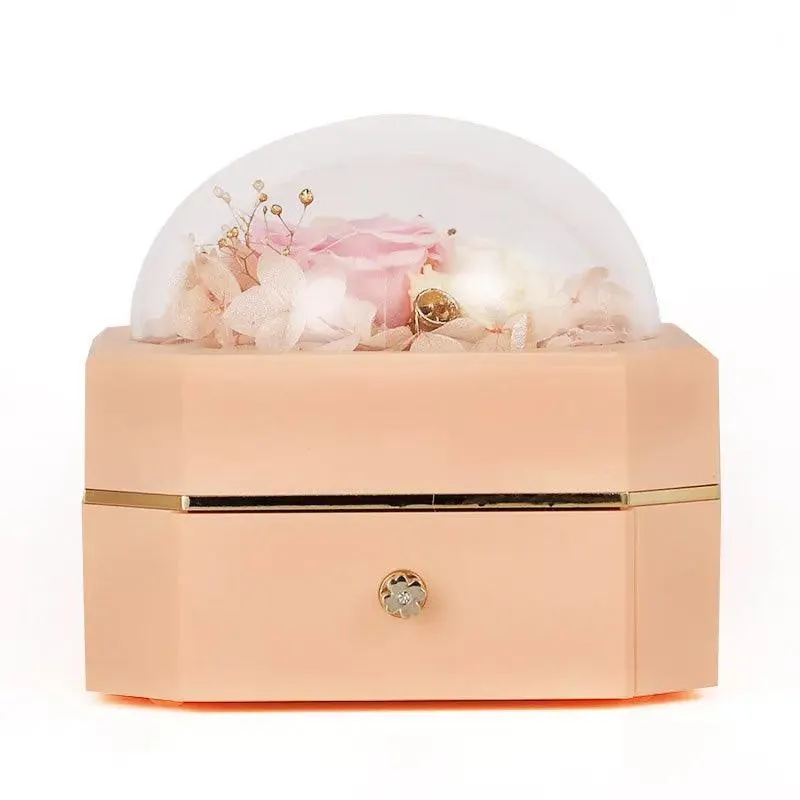 Wholesale High End Octagon Gift Real Flower Jewelry Boxes