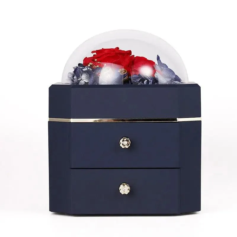 Wholesale High End Octagon Gift Real Flower Jewelry Boxes