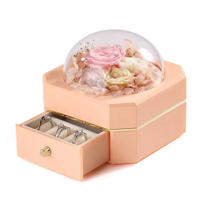 Wholesale High End Octagon Gift Real Flower Jewelry Boxes