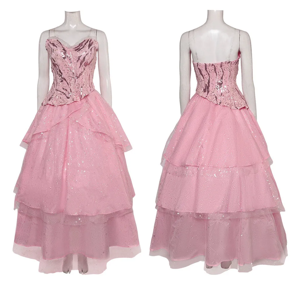 Wicked Glinda Pink Dress Cosplay Costume Outfits Halloween Carnival Suit