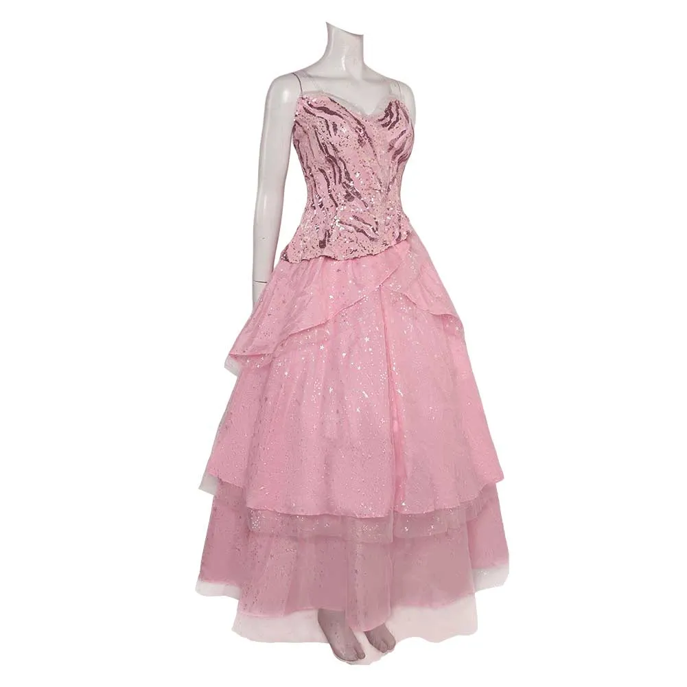 Wicked Glinda Pink Dress Cosplay Costume Outfits Halloween Carnival Suit