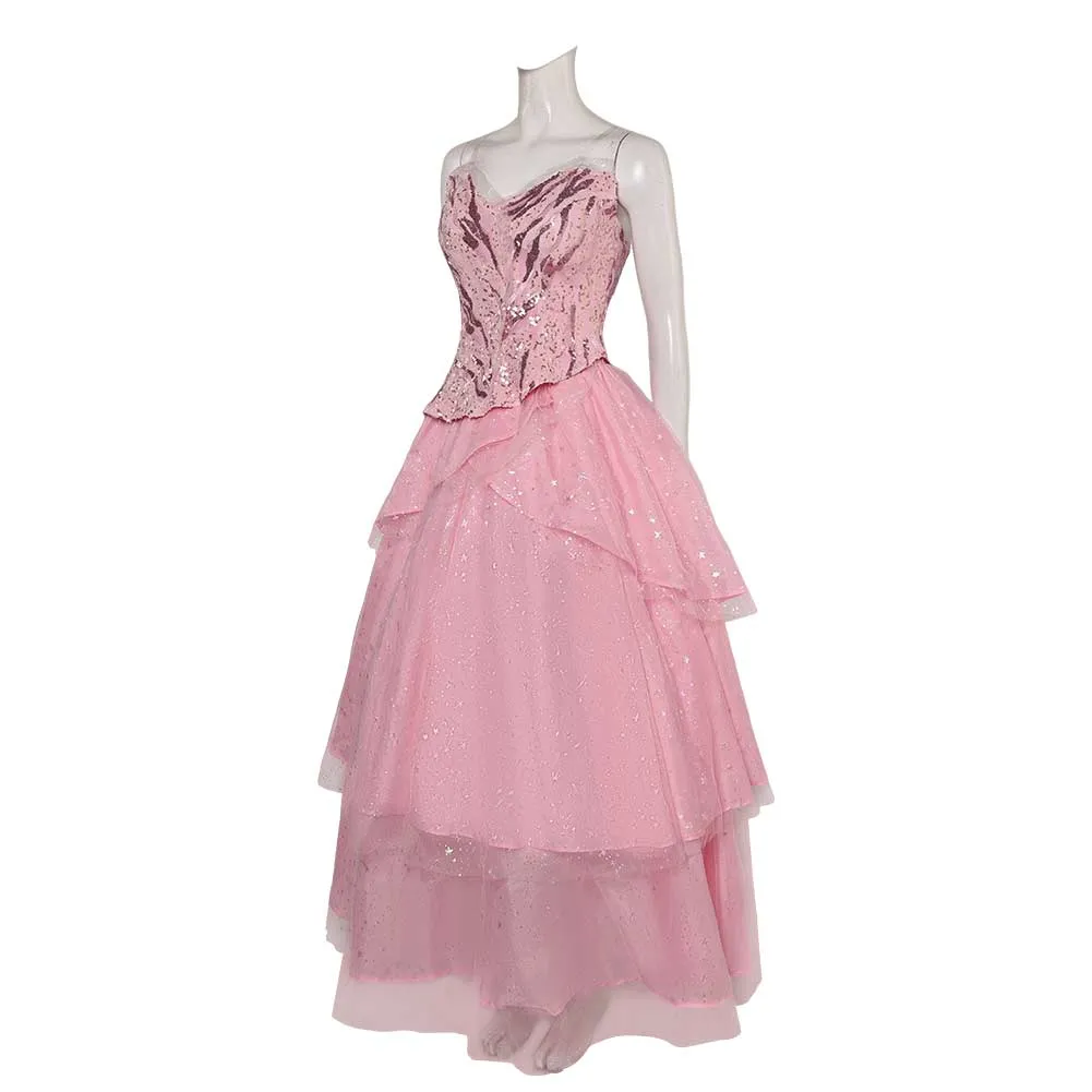 Wicked Glinda Pink Dress Cosplay Costume Outfits Halloween Carnival Suit