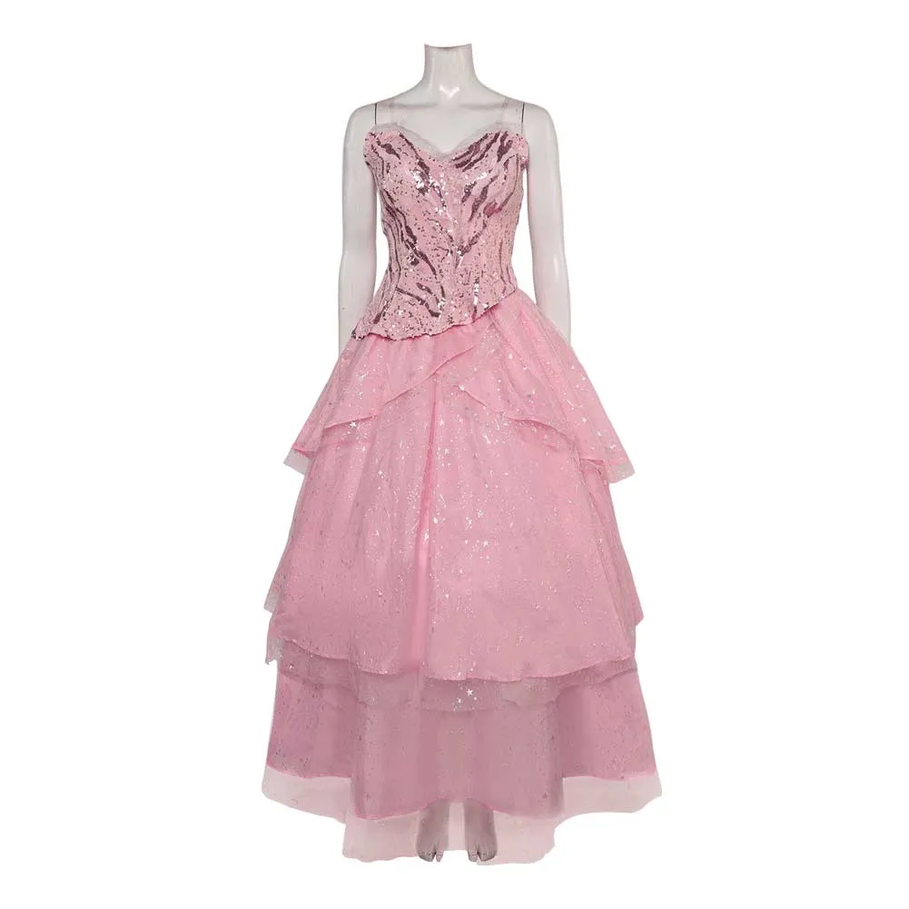 Wicked Glinda Pink Dress Cosplay Costume Outfits Halloween Carnival Suit