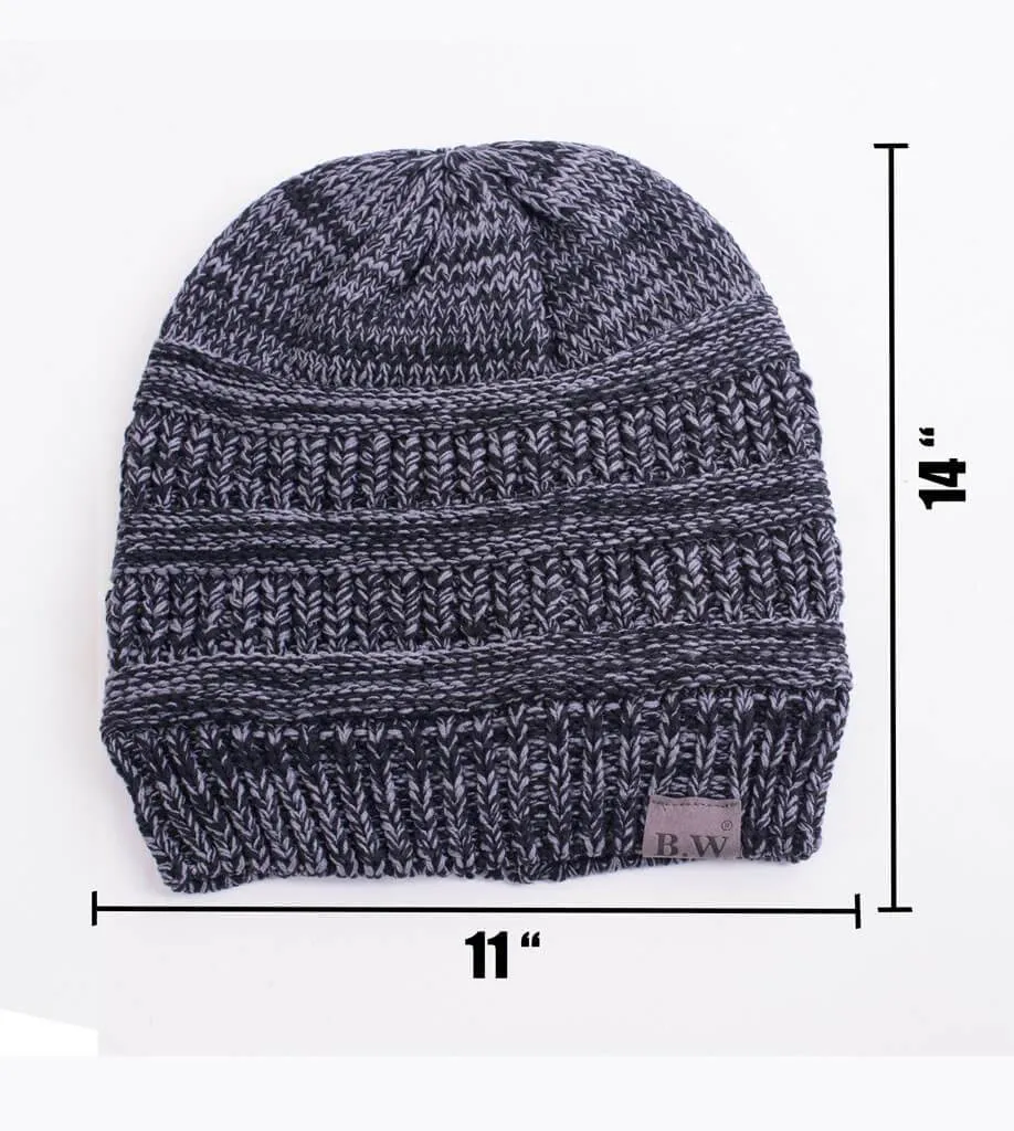 Winter Hat | Satin Lined | Detachable Pom Pom |  Charcoal Beanie