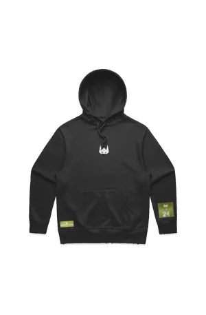 WOLFPACK UNLTD "THE HOODED ARMOR" HEAVYWEIGHT EMBROIDERED HOODIE | BLACK