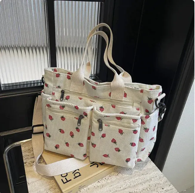 Women's Strawberry Print Shoulder & Messenger Bag