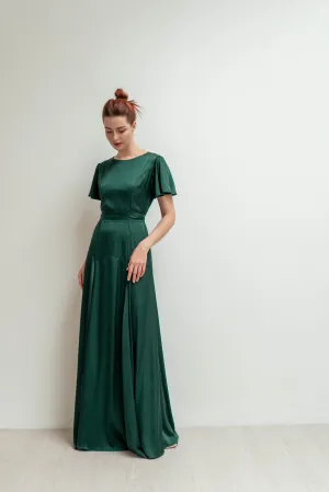 Yvette Flutter Sleeves Floor Length Dress