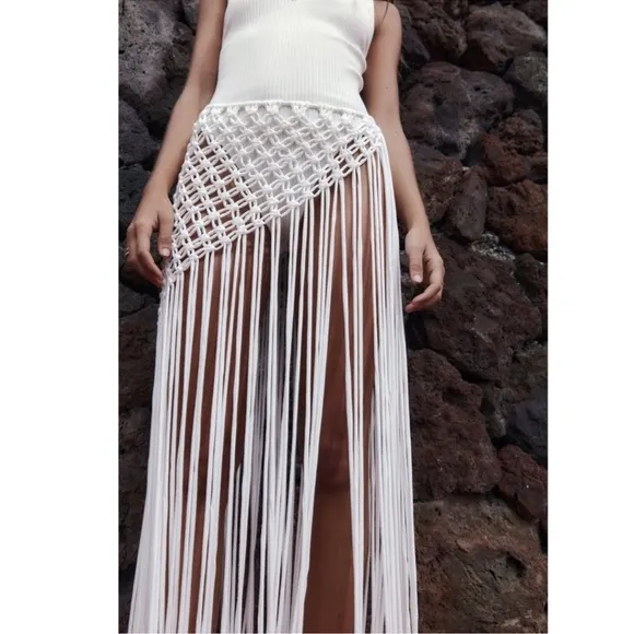 Zara Macrame Pareo Skirt