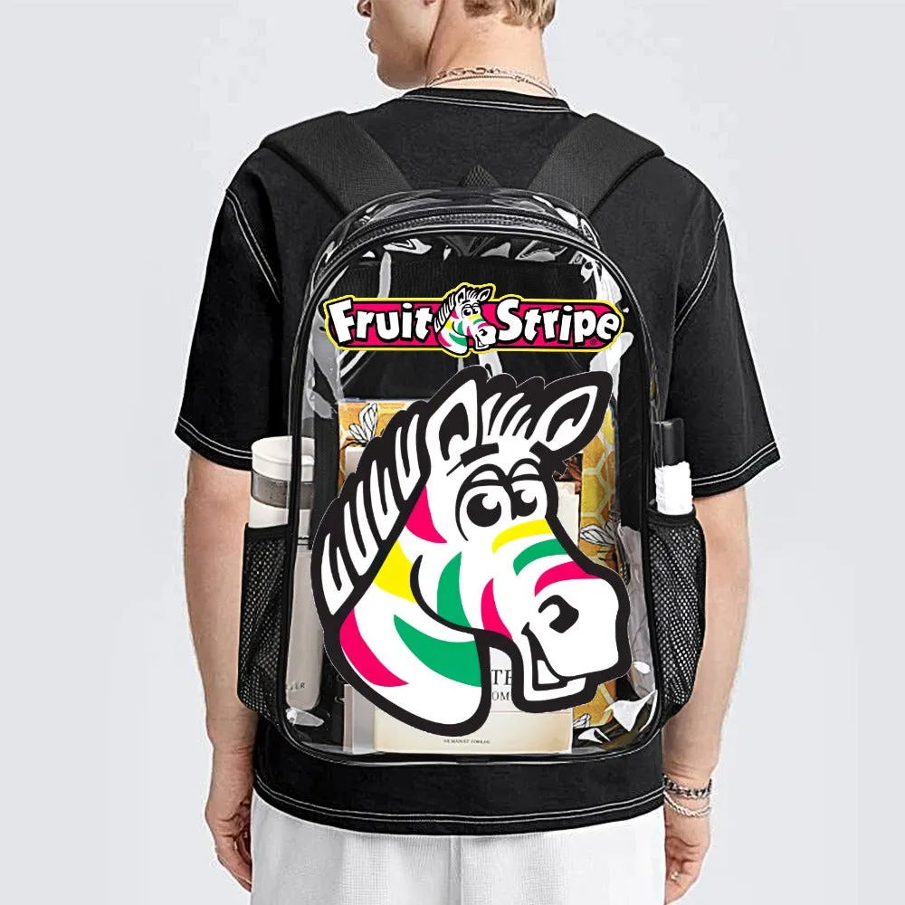 Zebra Fruit Stripe Gum Transparent Backpack 17 Inch
