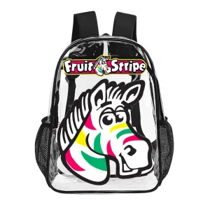 Zebra Fruit Stripe Gum Transparent Backpack 17 Inch