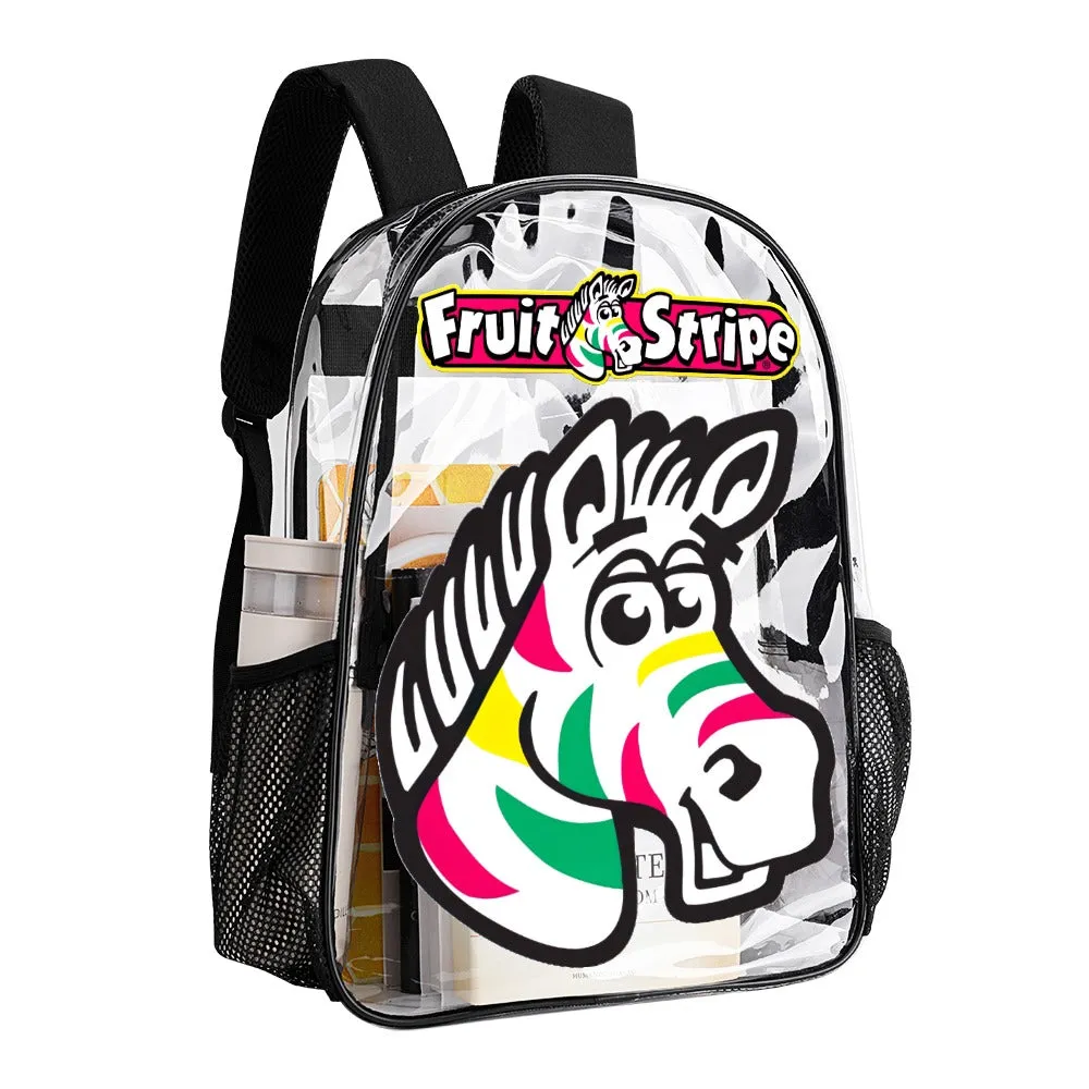 Zebra Fruit Stripe Gum Transparent Backpack 17 Inch